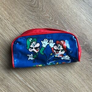 Nintendo Super Mario Bros Pencil Case Zipper Pouch Blue Red Mario Luigi Yoshi